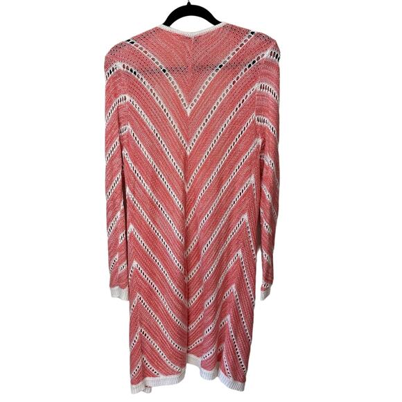 Christopher‎ & Banks Open Knit Cardigan Top Womens Medium Duster Beachy Coastal - Picture 3 of 8